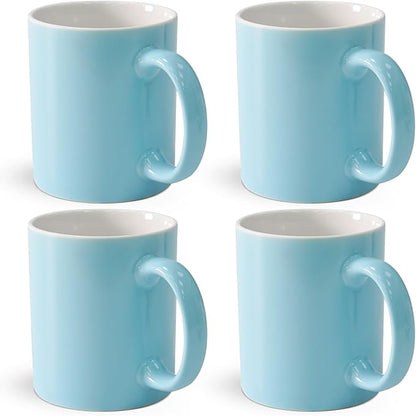 12 oz Cup, Plain Gloss Light Blue Ceramic Coffee Mug by Momugs