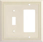 Henne Bery Sunken Pearls Heavy Duty Decorative Wall Plate Switch Plate Outlet Cover, Durable Solid Zinc Alloy (Toggle/Decorator, Light Almond)