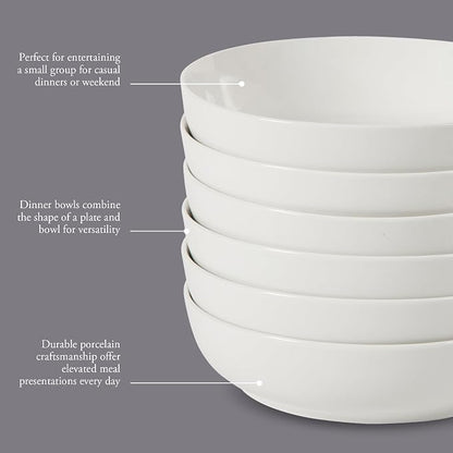 Gibson Home Zen Buffet Pasta Bowls Set of 6, 41oz Porcelain Salad Bowls and - Image 3