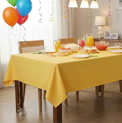 sancua Rectangle Tablecloth - 54 x 78 Inch - Stain and Wrinkle Resistant Washable Polyester Table Cloth, Decorative Fabric Table Cover for Dining Tables, Buffet Parties and Camping, Yellow