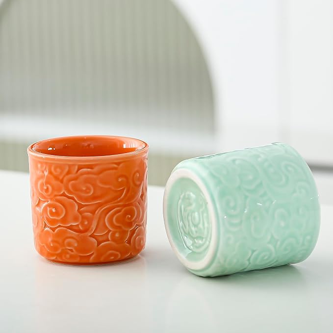 Ceramic Espresso Cups Set of 2-3oz Demitasse Cups - Image 5