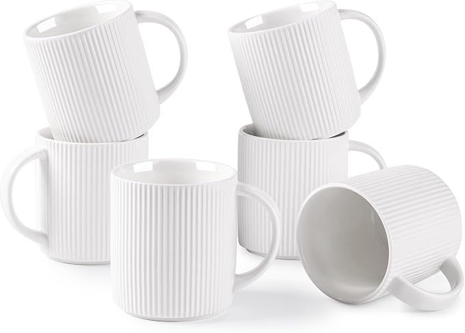 theterra Ceramic Coffee Mugs Set of 6, 14.2 oz Coffee Cups by TheTerra