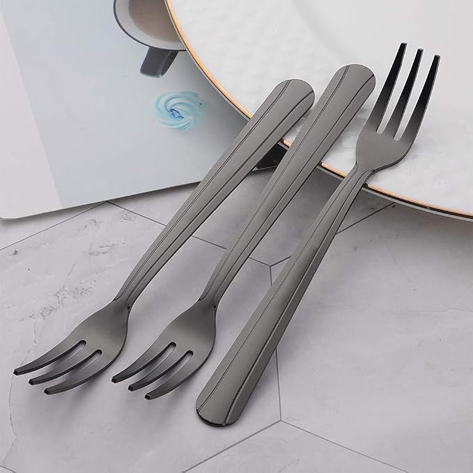 Oyster Fork Set of 12, 5.4 Inch Stainless Steel Cocktail Forks, 3 Tines Mini - Image 3