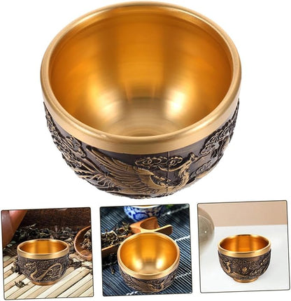 ABOOFAN 2 Pcs Chinese Style Retro Teacup Dragon Pattern Antique Tea Cup Solid - Image 2