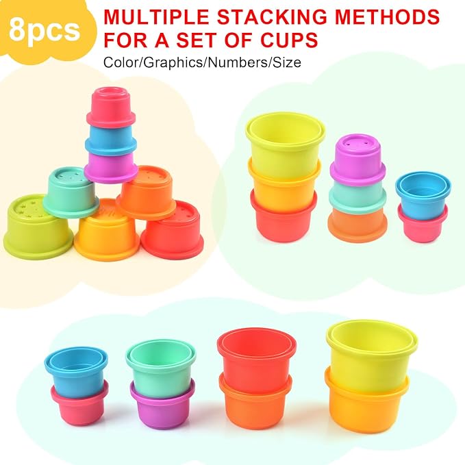 Baby Stacking Nesting Cups Toys, Baby Toys 6 to 12 Months, Montessori Toys - Image 3