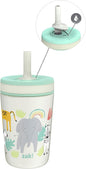 Zak Designs Safari Kelso 12oz Stainless Steel Leak-Proof Toddler Straw Cup by ZakDesigns