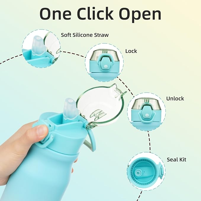 BJPKPK 25 oz Insulated Water Bottle, Stainless Steel Flask | Leak Proof Locking - Image 3