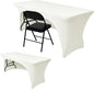 Nasitos 2 Pack Spandex Fitted Tablecloth for 4 Foot Tables-Open Back Folding Table Cover Washable Fabric Stretch, Tight and Wrinkle Resistant Table Protector for Trade Show, Craft Show, Events, Ivory