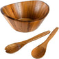 Gibson Home Sherwood 3-Piece Acacia Wood Salad Bowl Set, 32 Quart Large Serving by GibsonHomewares