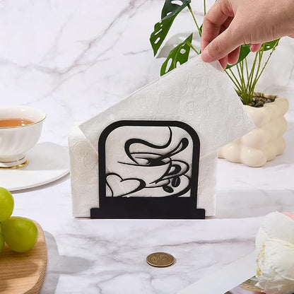 CRASPIRE Coffee Standing Napkin Holder Table Napkins Dispenser Black Metal - Image 3