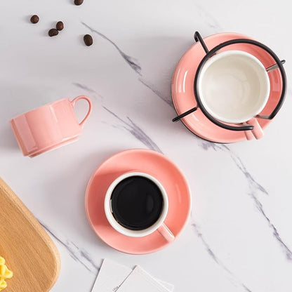 Espresso Cups Set of 4, 4oz Stackable Coffee Cups - Image 6