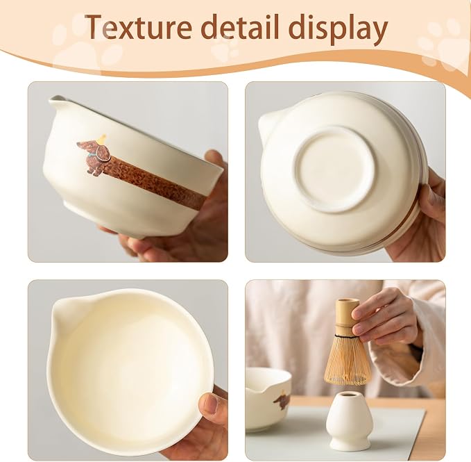 Matcha Set with Dog Pattern, 17 OZ Matcha Bowl, Matcha Kit - Image 6