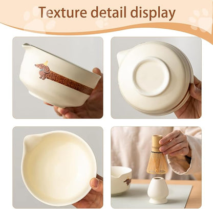 Matcha Set with Dog Pattern, 17 OZ Matcha Bowl, Matcha Kit - Image 6