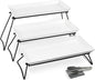Extra Large 3 Tier Serving Tray Set, 24x22x9.7 inch Cupcake Fruit Cookie Dessert Table Display Stands Melamine Tiered Platters Food Trays for Party Buffet Entertaining, White