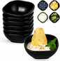 6 Pack Small Bowls, 4.5 OZ Black Dipping Sauce Cups, Ice Cream Bowls, Wheat by BGHEOUYV