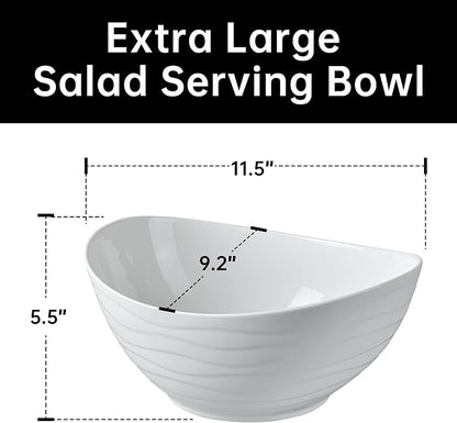 KITEISCAT Extra Large Elegant Ceramic Oval Salad Bowl Set - Image 2