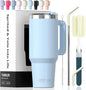 40 oz Tumbler with Handle, Tumbler with Lid and Straw, Double Wall Insulated by Watersy