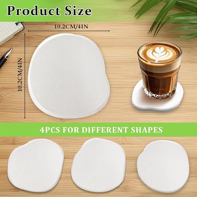 Diatomaceous Earth Coaster Set of 4, Unique Absorbent Stone Coaster, Irregular - Image 2