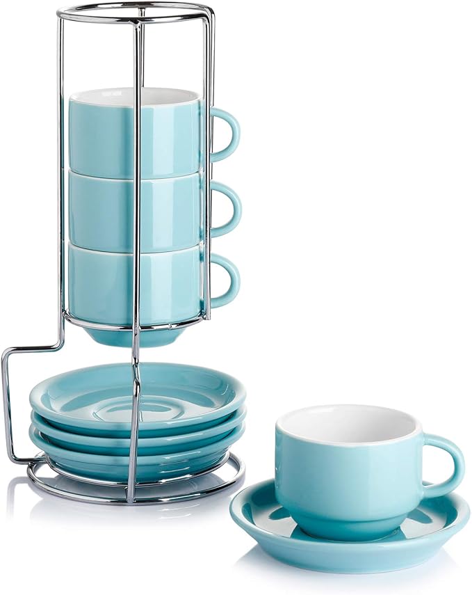 Sweese 4 Ounce Porcelain Stackable Espresso Cups by Sweese