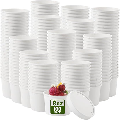 Fulmoon 100 Pack Paper Soup Containers by Fulmoon