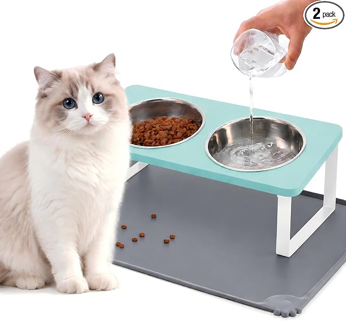 Summark Upgraded Elevated Cat Bowls by Summark