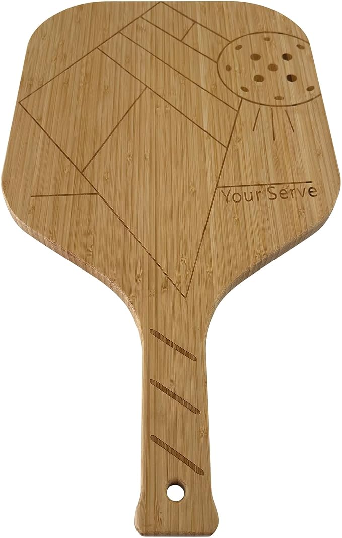 Fox Run Your Serve Pickleball Paddle Charcuterie Board, 22.5" x 12.5" Board | - Image 5