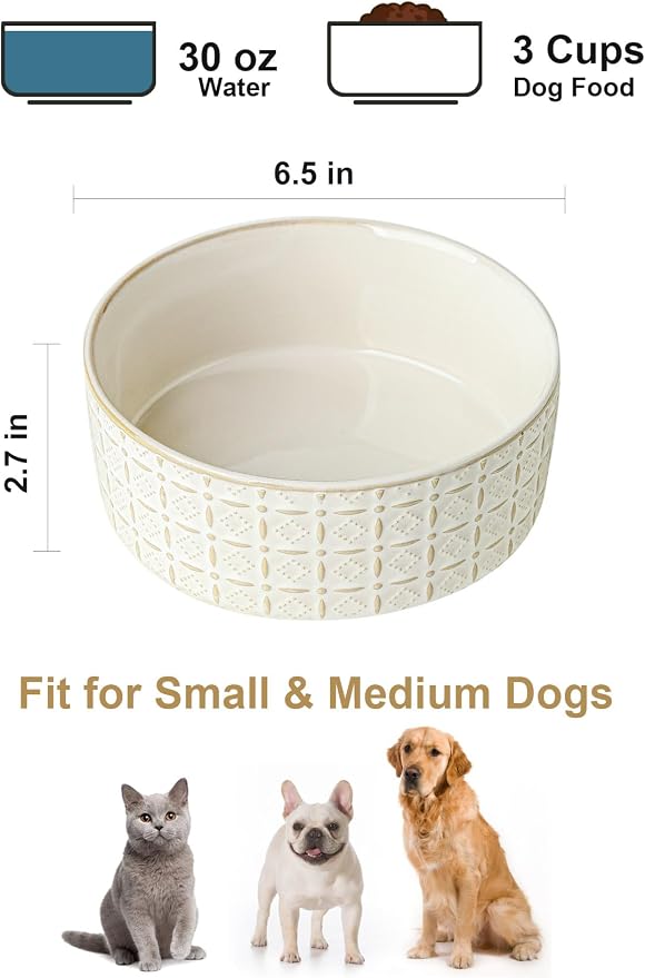 Ceramic Dog Bowls, Dog Food Bowls Water Bowl, 6.5inch Dogs Dishes - Image 3