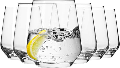 Krosno Water Drinking Glasses, Set of 6, 13.5 oz, Splendour Collection, Elegant Tumbler Collection, Ideal for Everyday Use and Entertaining, Lead-Free Crystalline, Dishwasher Safe, Made in Europe