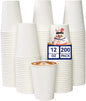JOLLY CHEF 200 Count 12 oz Coffee Cups, Leak-Proof White Paper Cups by JOLLYCHEF