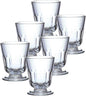 La Rochere Perigord Footed Glass Cups Set of 6 – Classic French Glassware with Faceted Ribbed Design – Pressed Glass Goblets with Stem for Water, Juice, Cocktails & Everyday Entertaining (7.8 Oz)