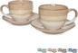 Bosmarlin Ceramic Cappuccino Cup and Saucer Set of 2, 10 Oz, Coffee Cups by Bosmarlin