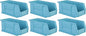 Hudson Exchange 11" x 5-1/2" x 5" (6 Pack) Plastic Stackable Storage Bin and Hanging Container, Light Blue