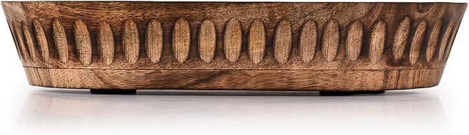 Decorative Bowl Mango Wood for Home Decor, Unique Centerpiece Bowl, - Image 3