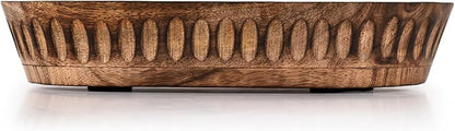 Decorative Bowl Mango Wood for Home Decor, Unique Centerpiece Bowl, - Image 3