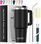 30 oz Tumbler with Handle, Tumbler with Lid and Straw, Double Wall Insulated by Watersy