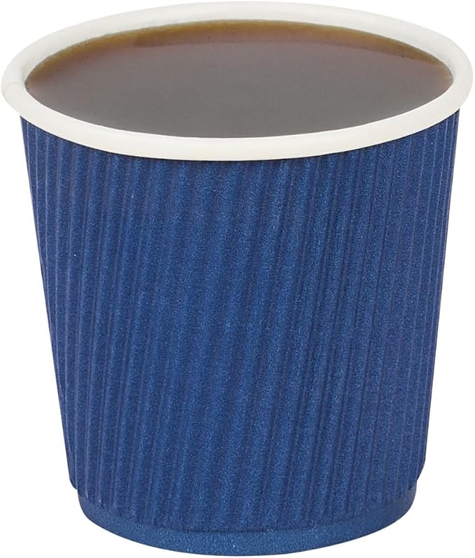 Restaurantware 4 Ounce Ripple Wall Disposable Coffee Cups, 500 Insulated Blue by Restaurantware