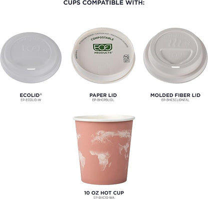 ECO PRODUCTS Compostable Disposable World Art 10oz Coffee Cups, Case of 1000 - Image 8
