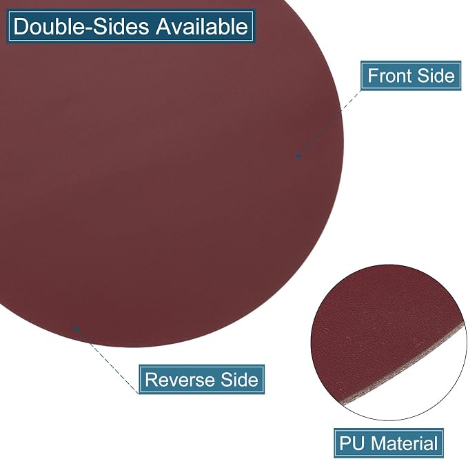 uxcell Round Faux Leather Coasters 4 Inch, Drink Coasters Suit - Image 3