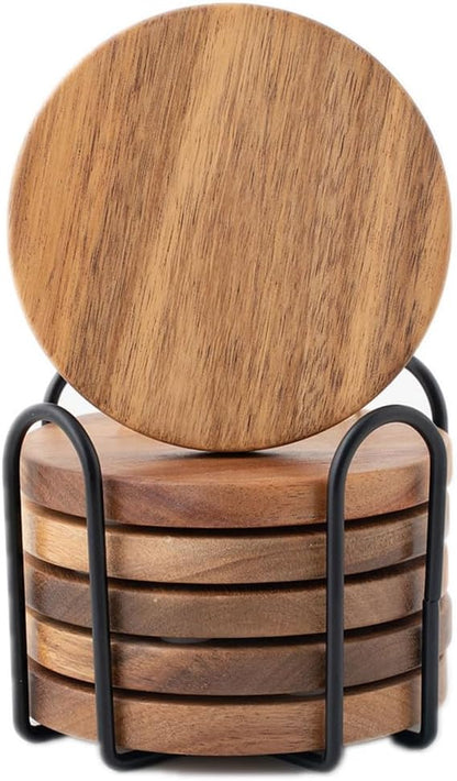 WLWNWFT Wood Coasters for Drinks Tabletop Protection by WLWNWFT