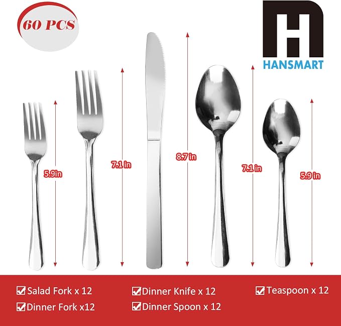 60 PCS Windsor Silverware Set - Image 2