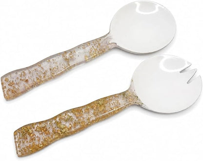 Salad Servers, Resin Salad Tongs, Long Handle Salad Server Set by Divit+Shilp