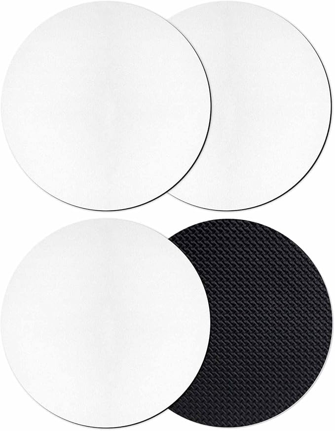White Coasters Set of 4, Modern Minimalist Pure Soild Color Soft Absorbent by PIEPLE