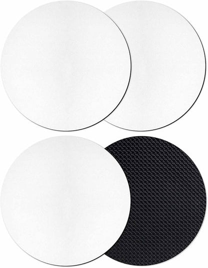 White Coasters Set of 4, Modern Minimalist Pure Soild Color Soft Absorbent by PIEPLE