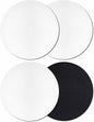 White Coasters Set of 4, Modern Minimalist Pure Soild Color Soft Absorbent by PIEPLE