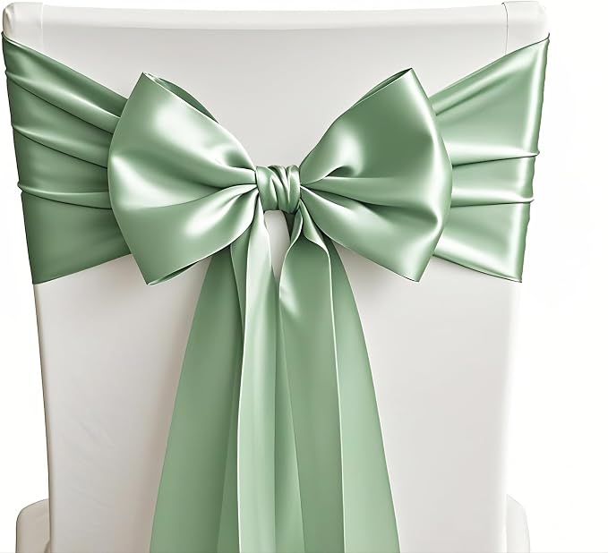 Pack of 10 Satin Sage Green Table Runners - Image 4