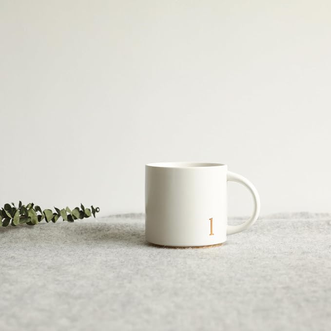 COLLECTIVE HOME Ceramic Coffee Mug, 15 oz Monogram Cup - Image 3