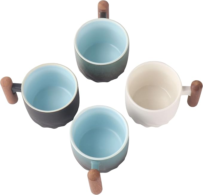Zurucily Porcelain Espresso Cups Set of 2, Small Tea Cups, 2 oz Ceramic - Image 6