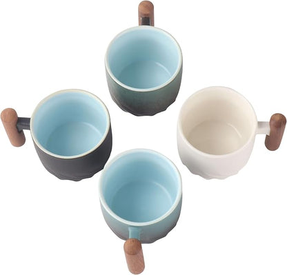 Zurucily Porcelain Espresso Cups Set of 2, Small Tea Cups, 2 oz Ceramic - Image 6