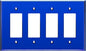 LIDER Reflective Acrylic Decorator Wall Plate, Mirrored Light Switch Plate, Plexiglass Outlet Cover, Acrylic Glass, Oversized 4-Gang 5.25" x 8.88", LWP-34O-ABL, Blue