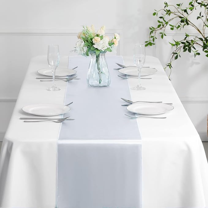 Manyshofu Grey Satin Table Runner 12x72 - Image 7